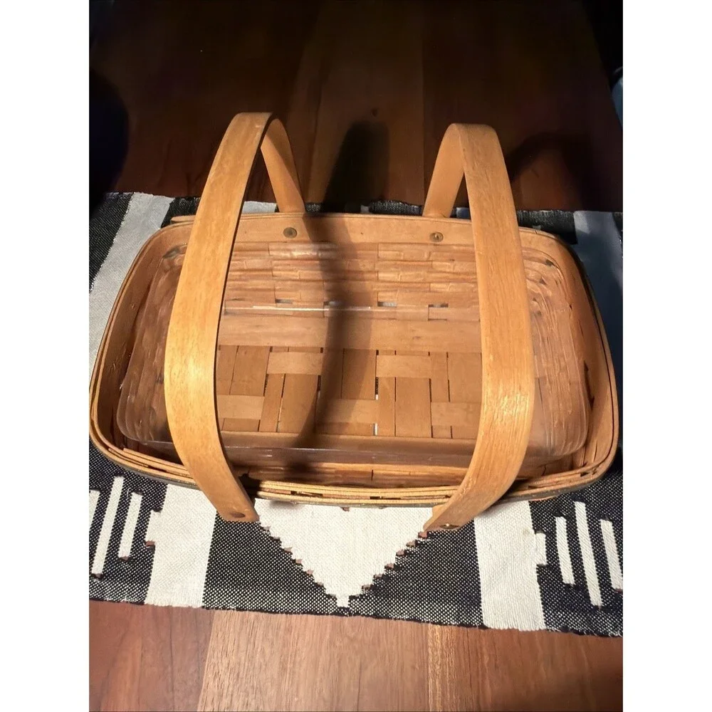 Longaberger Collectors Club 2001 Gathering Basket NoFabric 3 Siblings  Signature